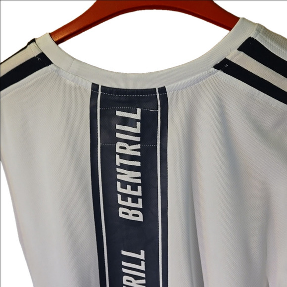 Beentrill Hype Beast Jersey Top Hi-Lo White & Blue Short Sleeve for Men size L - Picture 4 of 10